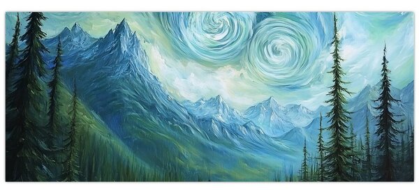 Slika - Krajolik s dodirom Van Gogha (120x50 cm)