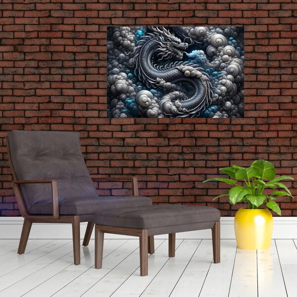 Slika – Zmaj u dimu (90x60 cm)