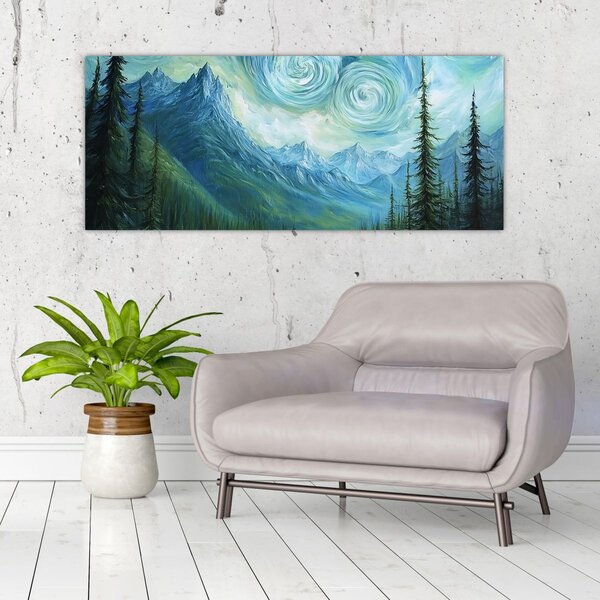 Slika - Krajolik s dodirom Van Gogha (120x50 cm)