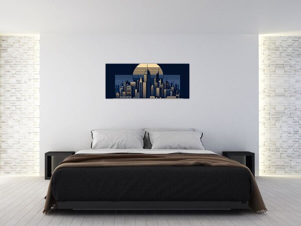 Slika – Geometrijski grad (120x50 cm)