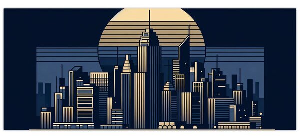 Slika – Geometrijski grad (120x50 cm)
