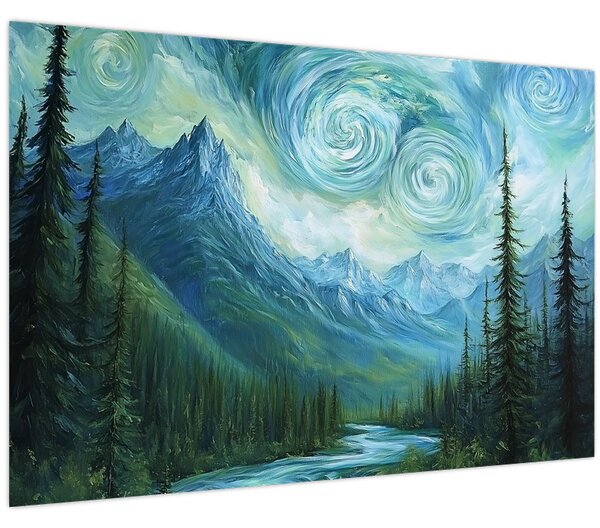 Slika - Krajolik s dodirom Van Gogha (90x60 cm)