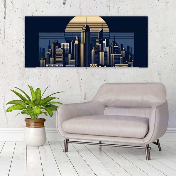 Slika – Geometrijski grad (120x50 cm)