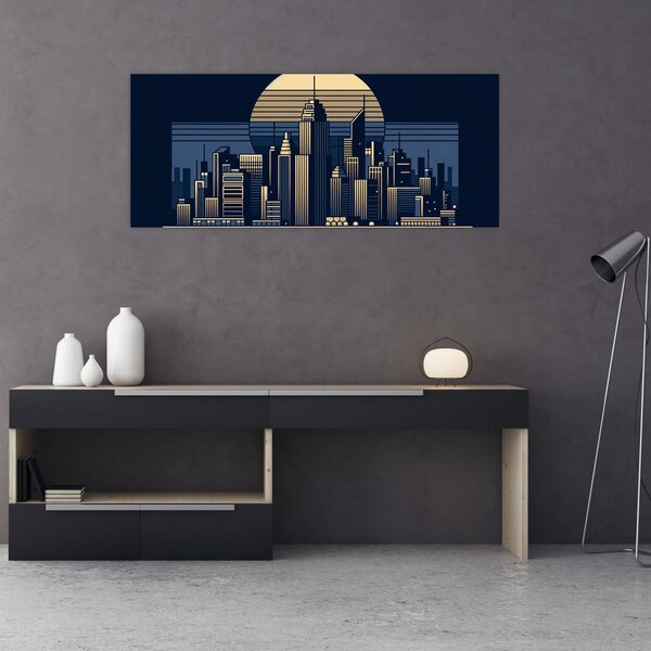 Slika – Geometrijski grad (120x50 cm)