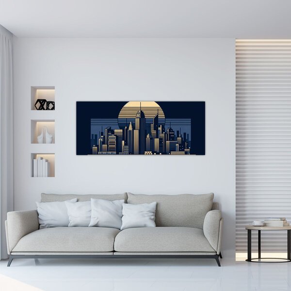 Slika – Geometrijski grad (120x50 cm)