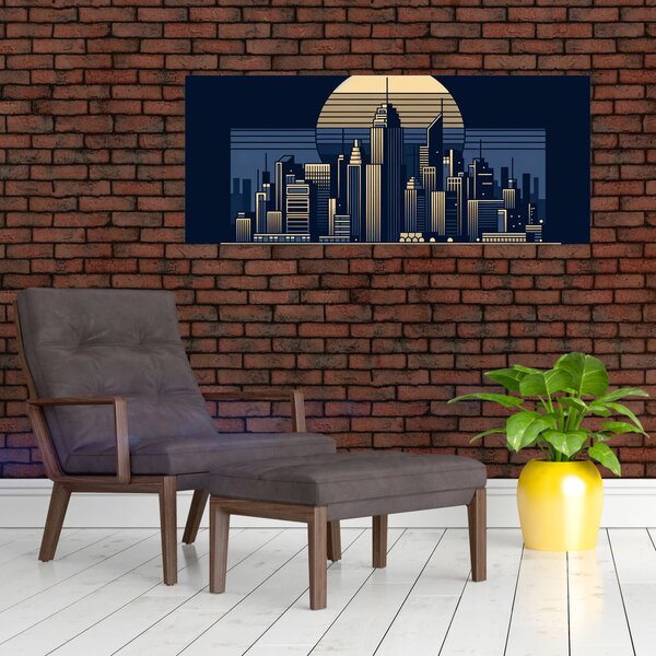 Slika – Geometrijski grad (120x50 cm)