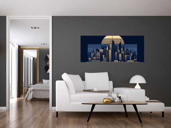 Slika – Geometrijski grad (120x50 cm)