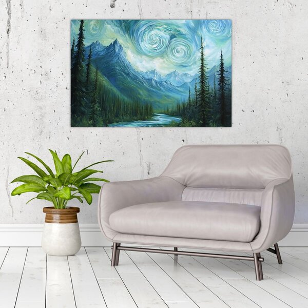 Slika - Krajolik s dodirom Van Gogha (90x60 cm)
