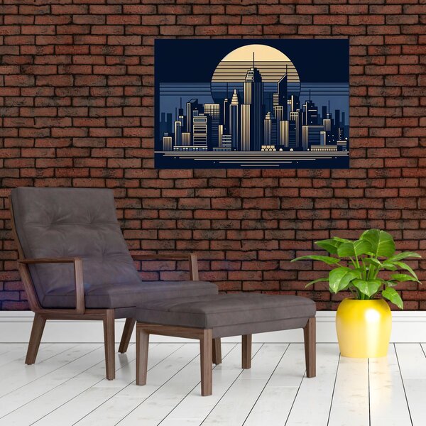 Slika – Geometrijski grad (90x60 cm)