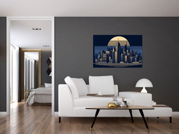 Slika – Geometrijski grad (90x60 cm)