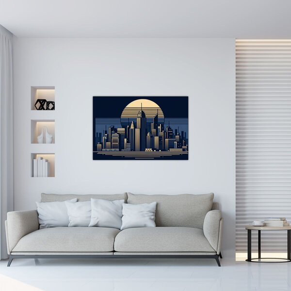 Slika – Geometrijski grad (90x60 cm)