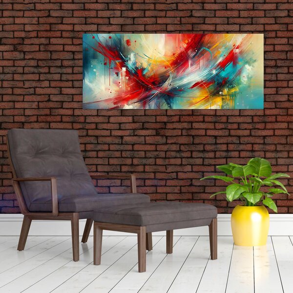 Slika – Apstrakcija s crvenom (120x50 cm)