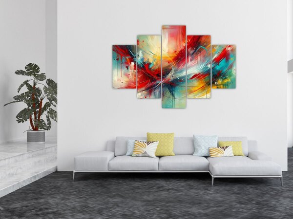Slika – Apstrakcija s crvenom (150x105 cm)