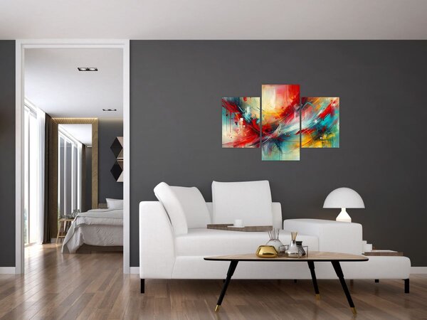 Slika – Apstrakcija s crvenom (90x60 cm)