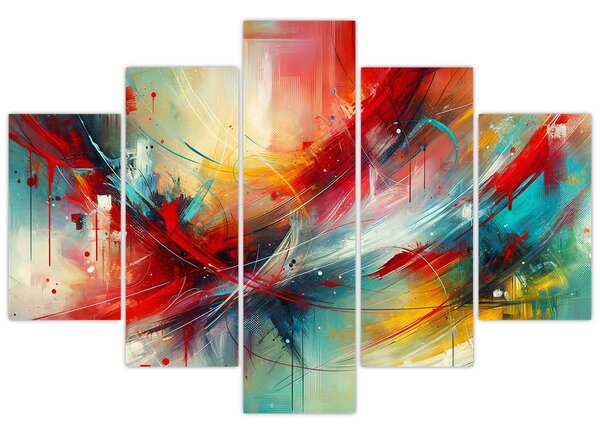 Slika – Apstrakcija s crvenom (150x105 cm)
