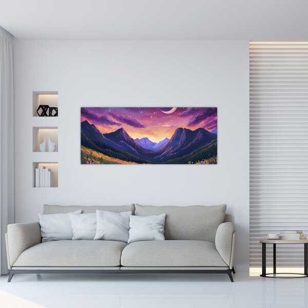 Slika - Ljubičasti krajolik (120x50 cm)