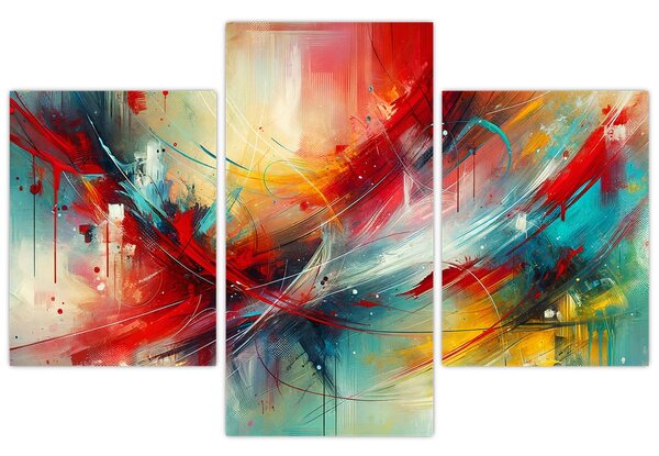 Slika – Apstrakcija s crvenom (90x60 cm)