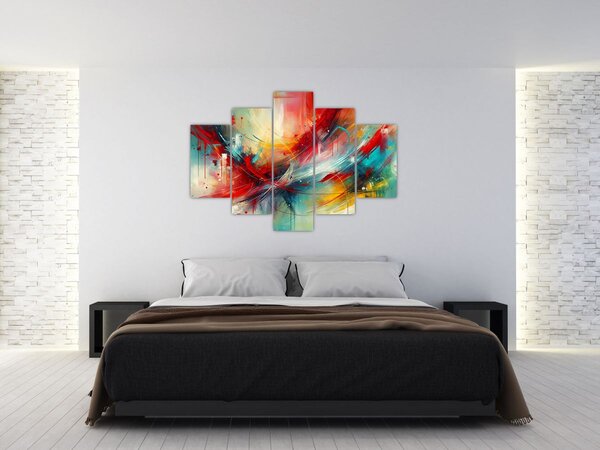 Slika – Apstrakcija s crvenom (150x105 cm)