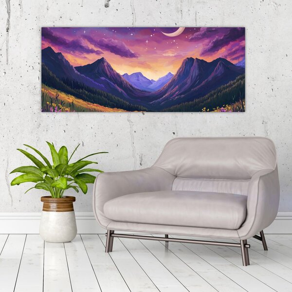 Slika - Ljubičasti krajolik (120x50 cm)