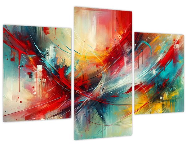 Slika – Apstrakcija s crvenom (90x60 cm)
