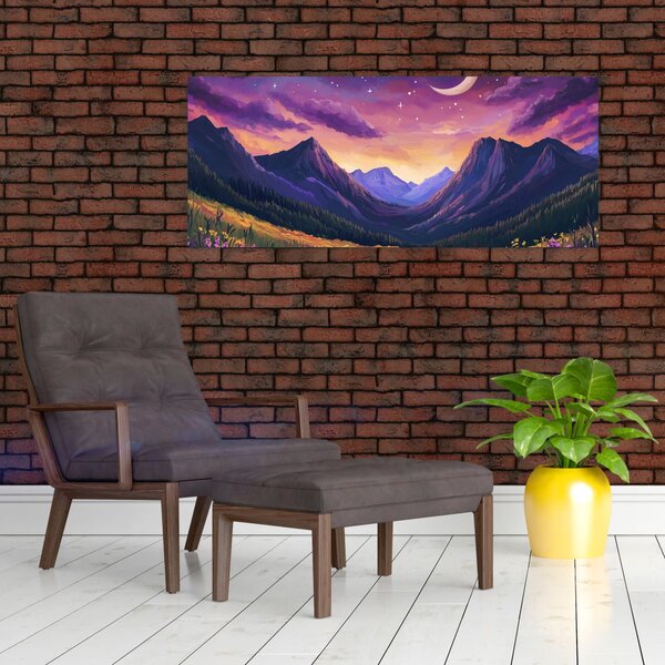 Slika - Ljubičasti krajolik (120x50 cm)