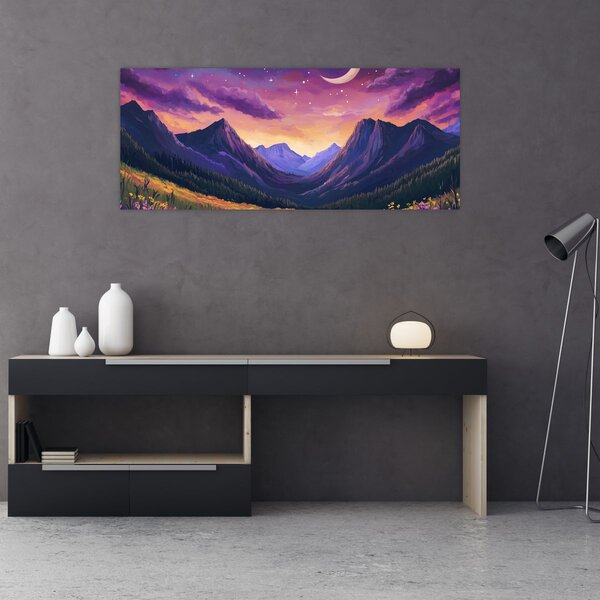 Slika - Ljubičasti krajolik (120x50 cm)