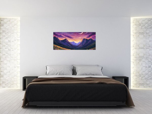 Slika - Ljubičasti krajolik (120x50 cm)