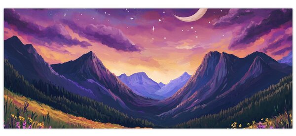 Slika - Ljubičasti krajolik (120x50 cm)