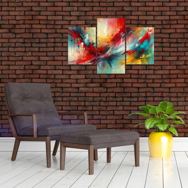 Slika – Apstrakcija s crvenom (90x60 cm)