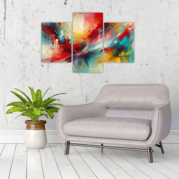 Slika – Apstrakcija s crvenom (90x60 cm)