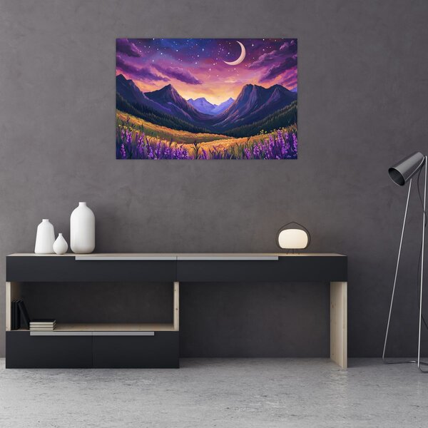 Slika - Ljubičasti krajolik (90x60 cm)
