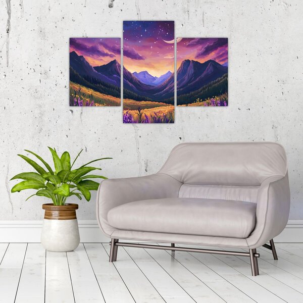 Slika - Ljubičasti krajolik (90x60 cm)