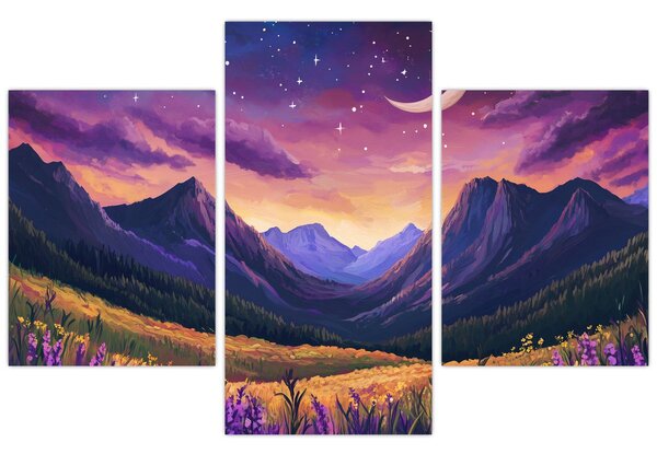 Slika - Ljubičasti krajolik (90x60 cm)