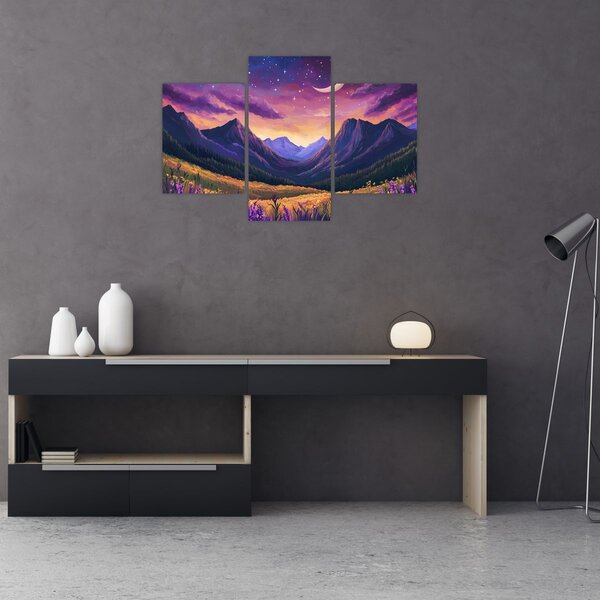 Slika - Ljubičasti krajolik (90x60 cm)