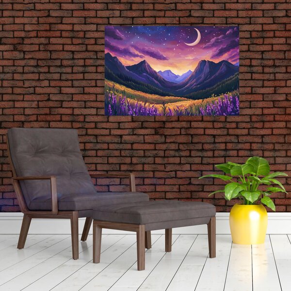 Slika - Ljubičasti krajolik (90x60 cm)