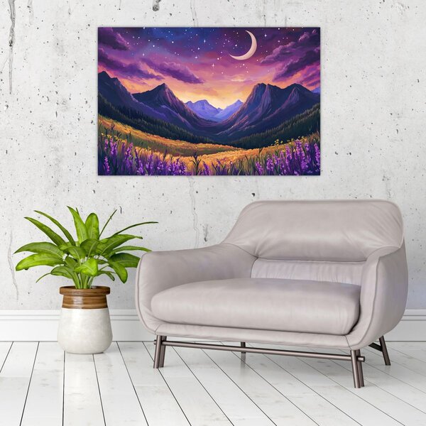 Slika - Ljubičasti krajolik (90x60 cm)