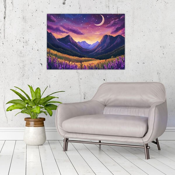 Slika - Ljubičasti krajolik (70x50 cm)