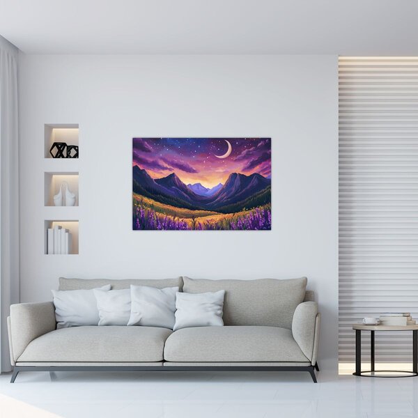 Slika - Ljubičasti krajolik (90x60 cm)