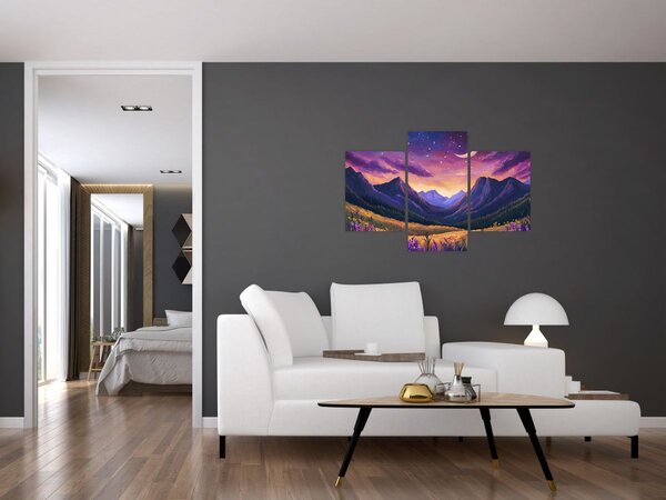 Slika - Ljubičasti krajolik (90x60 cm)
