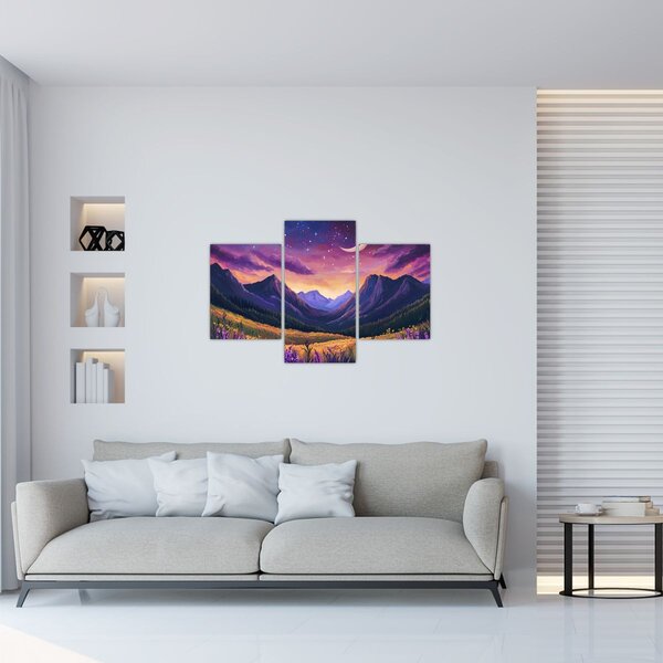 Slika - Ljubičasti krajolik (90x60 cm)