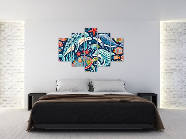 Slika – Crtane vodene životinje (150x105 cm)