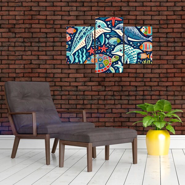 Slika – Crtane vodene životinje (90x60 cm)
