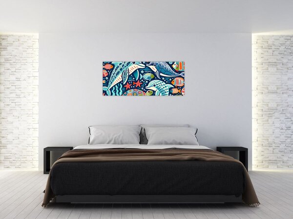 Slika – Crtane vodene životinje (120x50 cm)