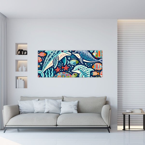 Slika – Crtane vodene životinje (120x50 cm)
