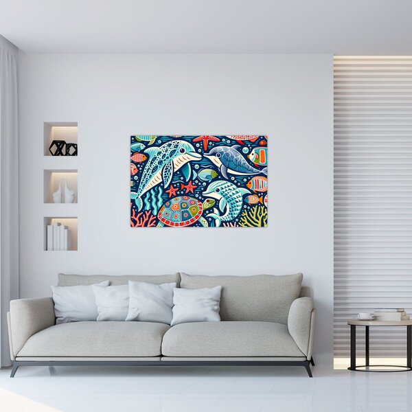 Slika – Crtane vodene životinje (90x60 cm)