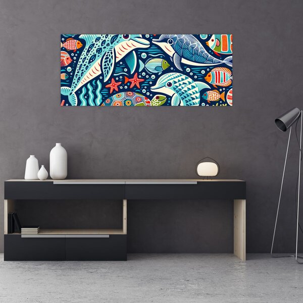 Slika – Crtane vodene životinje (120x50 cm)