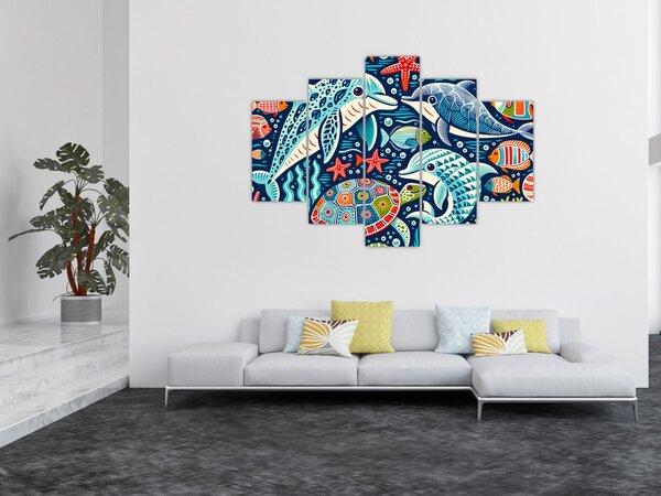 Slika – Crtane vodene životinje (150x105 cm)