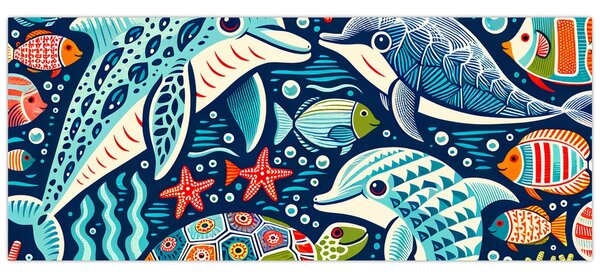 Slika – Crtane vodene životinje (120x50 cm)
