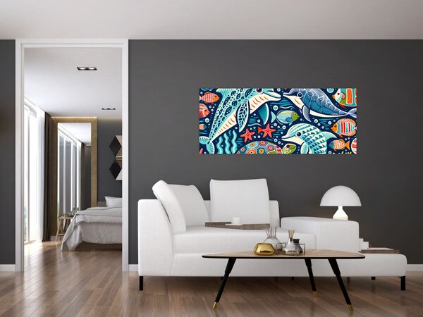 Slika – Crtane vodene životinje (120x50 cm)