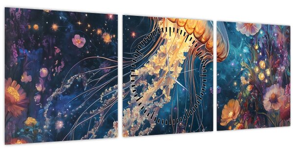 Slika - Čarobna meduza (sa satom) (90x30 cm)